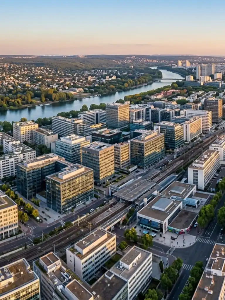 Vue aérienne de Rueil-Malmaison pour la conciergerie Airbnb locale